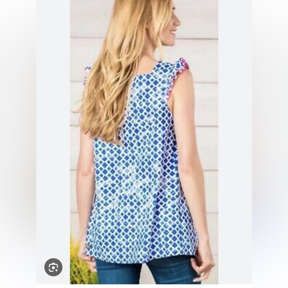 Matilda Jane Blue Wandering Waters Smocked Top View 2